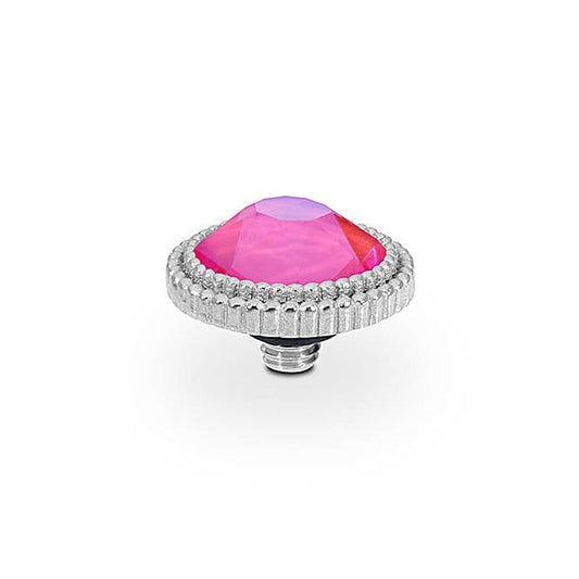 Fabero Flat Silver and Lotus Pink Delite Ring Gem Top, 10mm