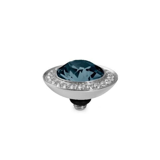 Tondo Deluxe Silver and Montana Blue Ring Gem Top, 13mm