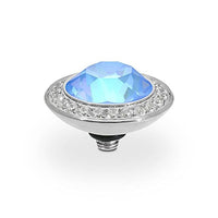 Tondo Deluxe Silver and Ocean Blue DeLite Ring Gem Top, 13mm