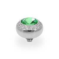 Tondo Deluxe Silver and Peridot Green Ring Gem Top, 10mm