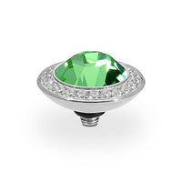 Tondo Deluxe Silver and Peridot Green Ring Gem Top, 13mm