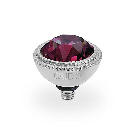 Fabero Silver and Purple Amethyst Ring Gem Top, 11mm
