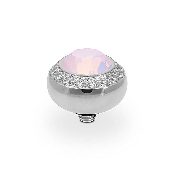 Tondo Deluxe Silver and Pink Rose Opal Ring Gem Top, 10mm