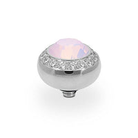 Tondo Deluxe Silver and Pink Rose Opal Ring Gem Top, 10mm