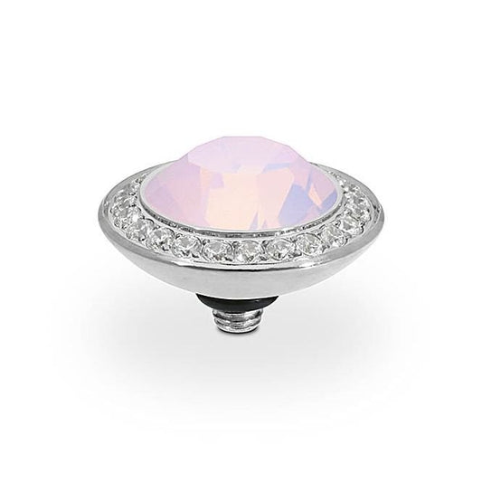 Tondo Deluxe Silver and Pink Rose Opal Ring Gem Top, 13mm