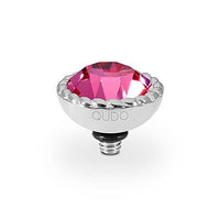 Bocconi Silver and Rose Pink Crystal Ring Gem Top, 11mm