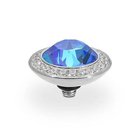 Tondo Deluxe Silver and Royal Blue DeLite Ring Gem Top, 13mm