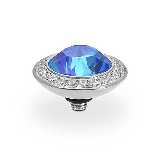 Tondo Deluxe Silver and Royal Blue DeLite Ring Gem Top, 13mm