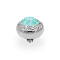 Tondo Deluxe Silver and Silky Sage DeLite Ring Gem Top, 10mm