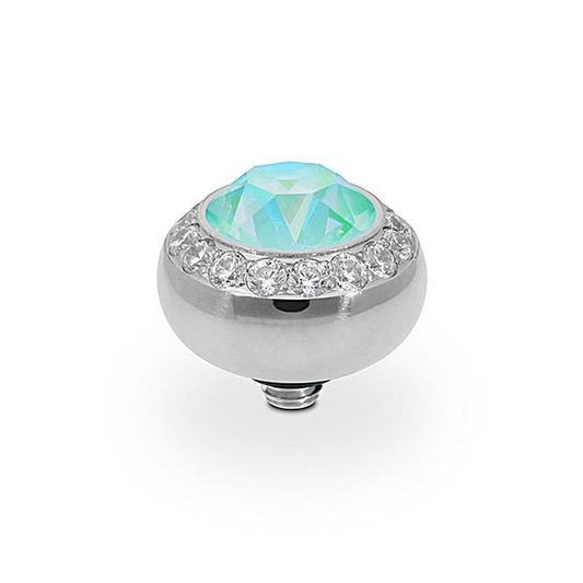 Tondo Deluxe Silver and Silky Sage DeLite Ring Gem Top, 10mm
