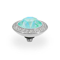 Tondo Deluxe Silver and Silky Sage DeLite Ring Gem Top, 13mm