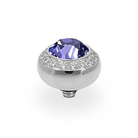 Tondo Deluxe Silver and Violet Tanzanite Ring Gem Top, 10mm