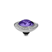 Tondo Deluxe Silver and Violet Tanzanite Ring Gem Top, 13mm