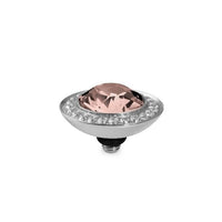 Tondo Deluxe Silver and Vintage Rose Ring Gem Top, 13mm