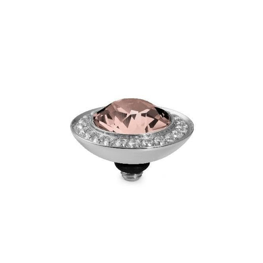 Tondo Deluxe Silver and Vintage Rose Ring Gem Top, 13mm