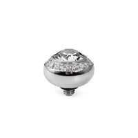 Tondo Deluxe Silver and Clear Crystal Ring Gem Top, 10mm