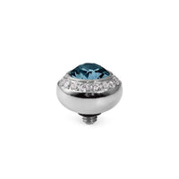 Tondo Deluxe Silver and Montana Blue Ring Gem Top, 10mm