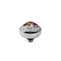 Tondo Deluxe Silver and Vintage Rose Ring Gem Top, 10mm