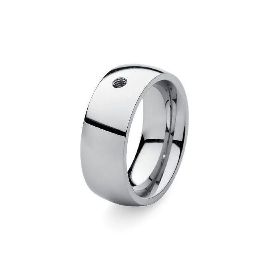 Broad Silver Interchangeable Ring, Size 50