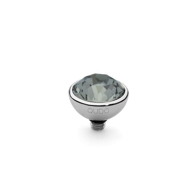 Bottone Silver and Black Diamond Ring Gem Top, 10mm