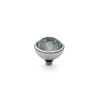 Bottone Silver and Black Diamond Ring Gem Top, 10mm