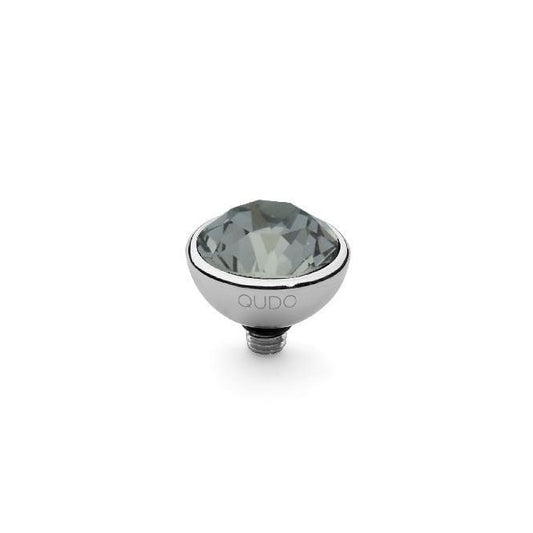 Bottone Silver and Black Diamond Ring Gem Top, 10mm