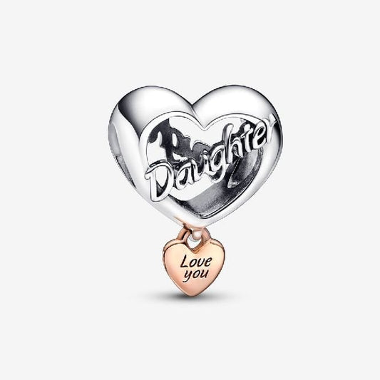 Love You Daughter Heart Charms