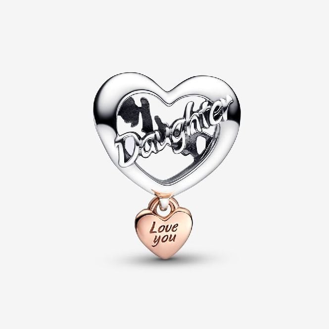 Love You Daughter Heart Charms