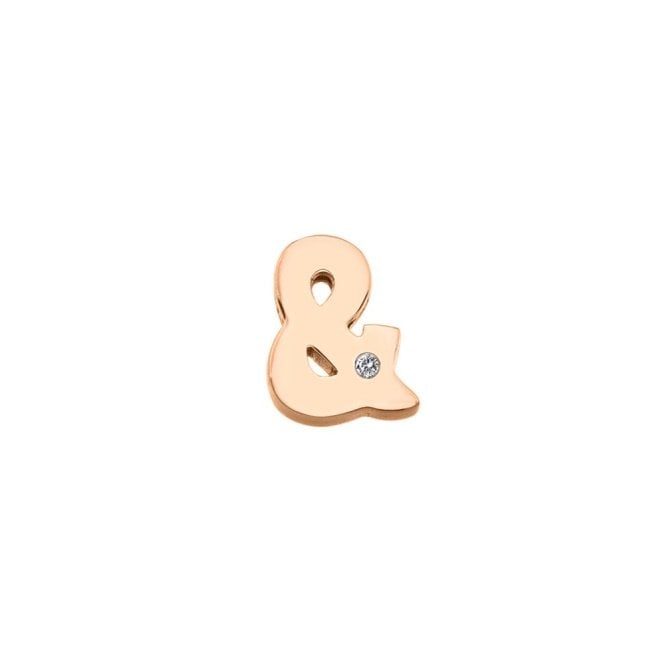 Silver Ampersand Icon Pendant with Rose Gold