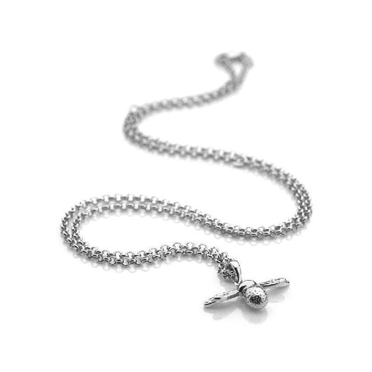 Silver Natural Bee Pendant