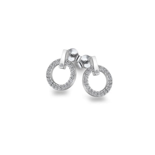 Silver Constant Circle Earrings with White Topaz
