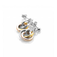 Silver Calm Earrings with Gold & Rose Gold