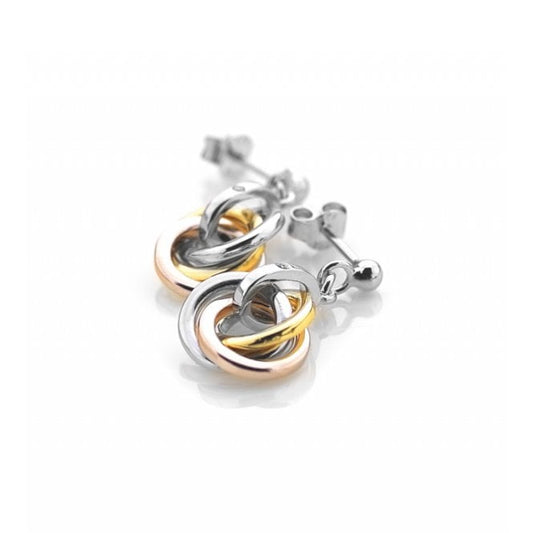 Silver Calm Earrings with Gold & Rose Gold