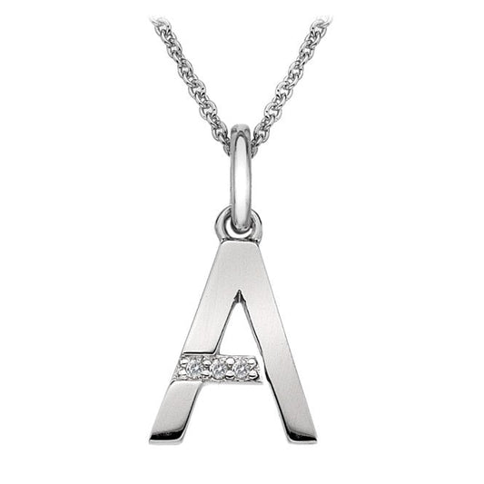 Silver A Micro Pendant Necklace