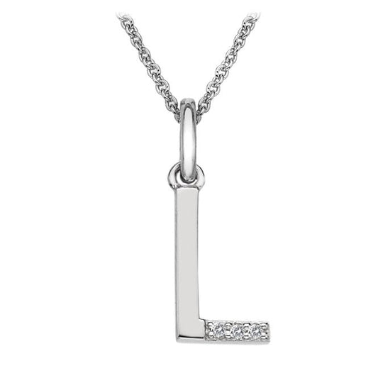 Silver L Micro Pendant Necklace