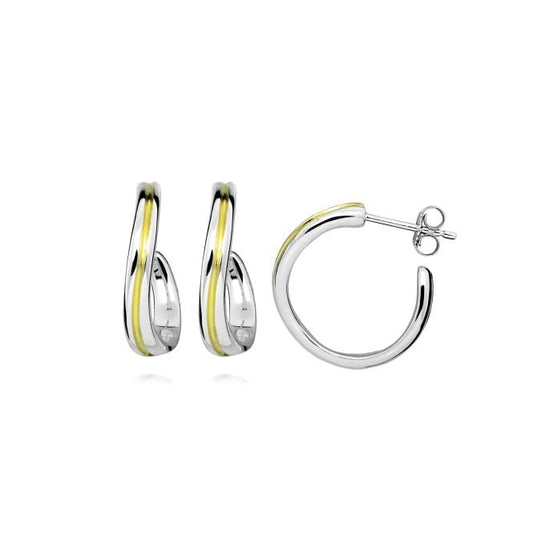 Trailblazer 18kt Gold & Silver Hoop Earrings