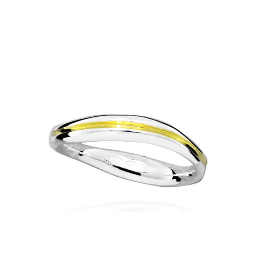 Trailblazer 18kt Gold & Silver Ring, Size 56