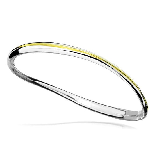 Trailblazer 18kt Gold & Silver Bangle, Medium