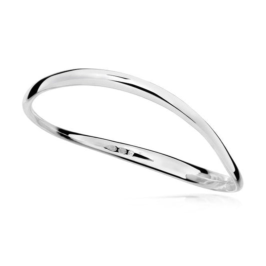 Light The Way Silver Bangle, Medium