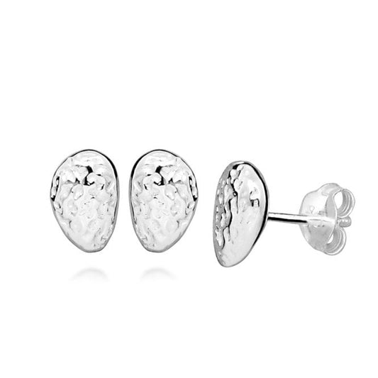 Find A Way Textured Silver Stud Earrings