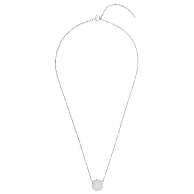 Disc Silver Engravable Pendant Necklace, 40-45cm