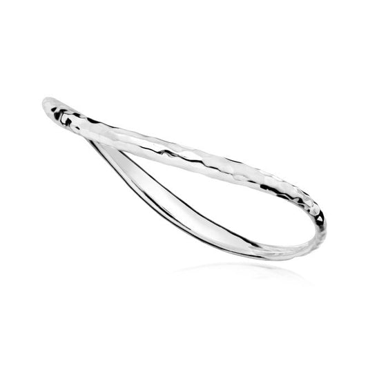 Off The Beaten Track Hammered Silver Bangle, Large
