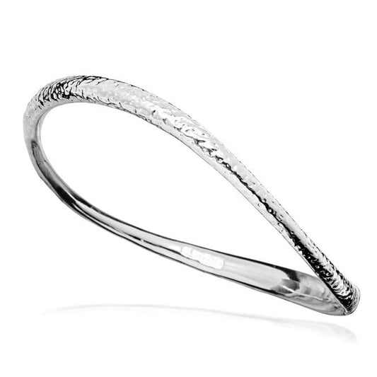 Find A Way Textured Silver Bangle, Large