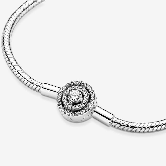 Moments Halo Snake Chain Bracelet, 23cm