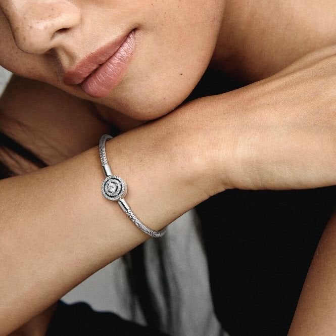 Moments Halo Snake Chain Bracelet, 23cm