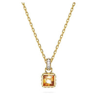Chroma Pendant Necklace with Square-Cut Yellow Crystal in Gold