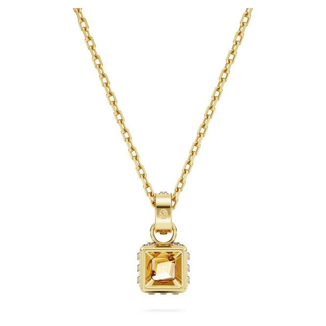 Chroma Pendant Necklace with Square-Cut Yellow Crystal in Gold