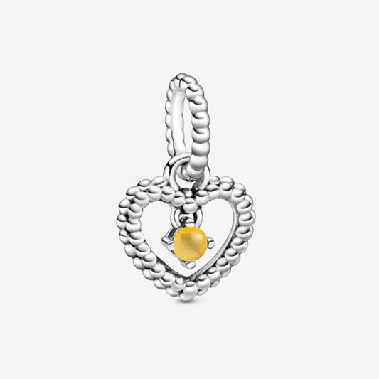 November Birthstone Heart Dangle Charms