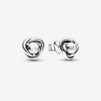 April Birthstone Eternity Circle Stud Earrings