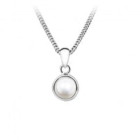 Silver and Pearl June Birthstone Pendant Necklace